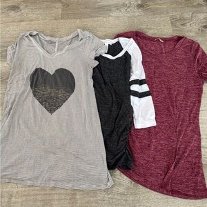 Women's maternity small Tops - Striped, Black, Maroon